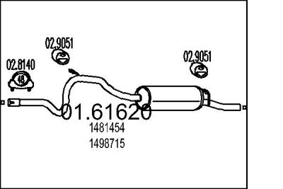  0161620 MTS Глушитель выхлопных газов конечный