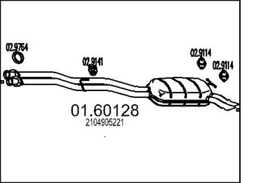  0160128 MTS Глушитель выхлопных газов конечный