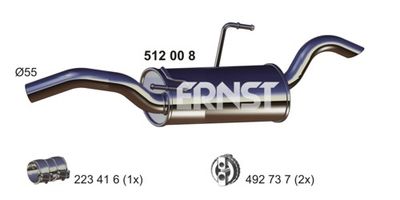  512008 ERNST Глушитель выхлопных газов конечный