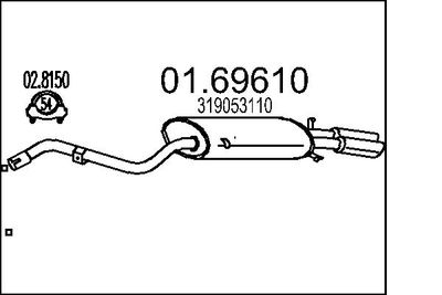  0169610 MTS Глушитель выхлопных газов конечный