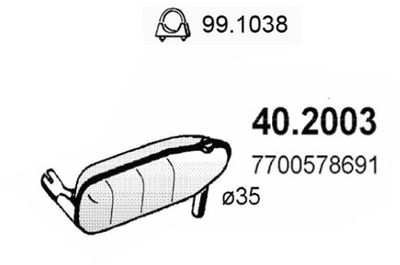  402003 ASSO Предглушитель выхлопных газов