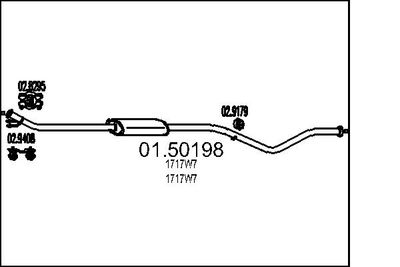 0150198 MTS Средний глушитель выхлопных газов