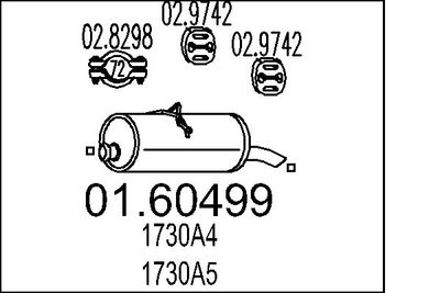  0160499 MTS Глушитель выхлопных газов конечный