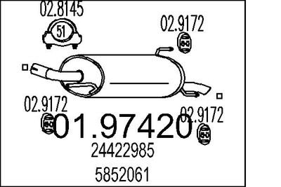  0197420 MTS Глушитель выхлопных газов конечный