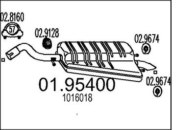  0195400 MTS Глушитель выхлопных газов конечный
