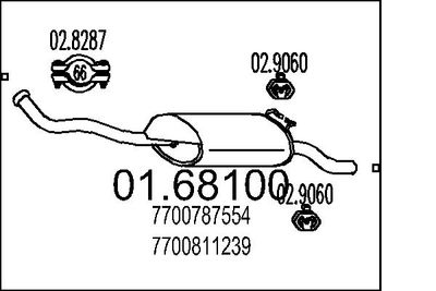  0168100 MTS Глушитель выхлопных газов конечный