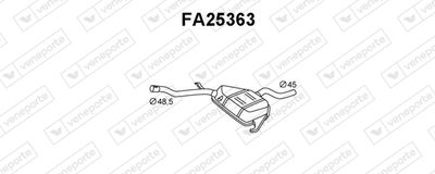  FA25363 VENEPORTE Средний глушитель выхлопных газов