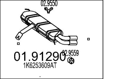  0191290 MTS Глушитель выхлопных газов конечный
