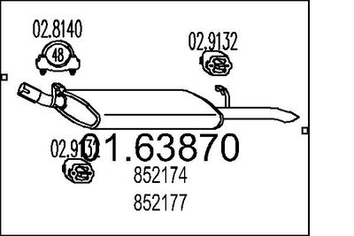  0163870 MTS Глушитель выхлопных газов конечный
