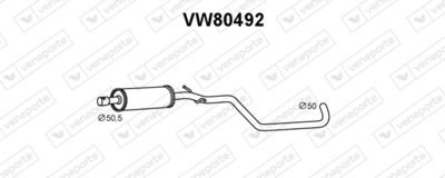  VW80492 VENEPORTE Предглушитель выхлопных газов