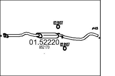  0152220 MTS Средний глушитель выхлопных газов