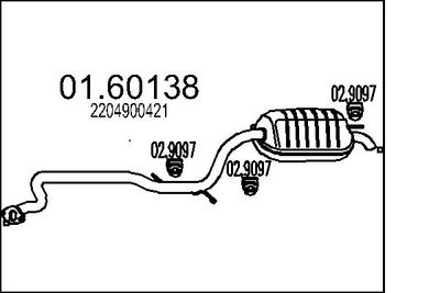  0160138 MTS Глушитель выхлопных газов конечный