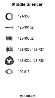  MD000362 FA1 Средний глушитель выхлопных газов