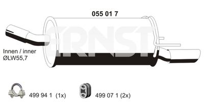  055017 ERNST Глушитель выхлопных газов конечный