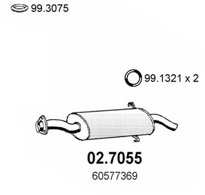  027055 ASSO Глушитель выхлопных газов конечный