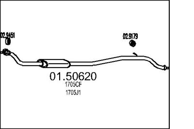  0150620 MTS Средний глушитель выхлопных газов