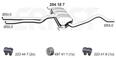  204187 ERNST Средний глушитель выхлопных газов