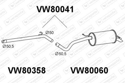  VW80041 VENEPORTE Глушитель выхлопных газов конечный