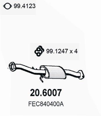  206007 ASSO Средний глушитель выхлопных газов