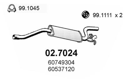  027024 ASSO Глушитель выхлопных газов конечный