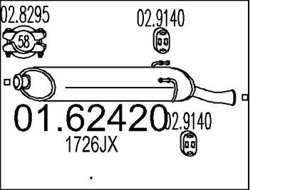  0162420 MTS Глушитель выхлопных газов конечный