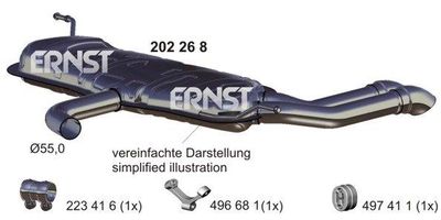  202268 ERNST Глушитель выхлопных газов конечный
