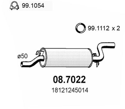  087022 ASSO Глушитель выхлопных газов конечный