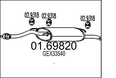  0169820 MTS Глушитель выхлопных газов конечный