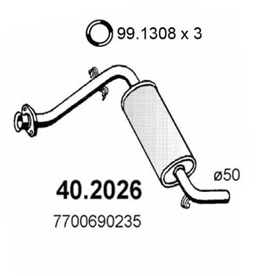  402026 ASSO Предглушитель выхлопных газов