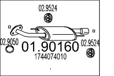  0190160 MTS Глушитель выхлопных газов конечный