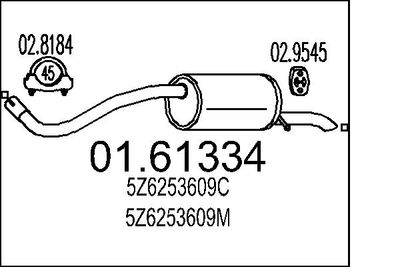  0161334 MTS Глушитель выхлопных газов конечный