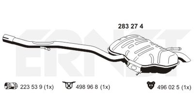 283274 ERNST Глушитель выхлопных газов конечный