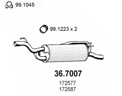  367007 ASSO Глушитель выхлопных газов конечный