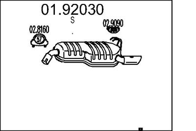  0192030 MTS Глушитель выхлопных газов конечный