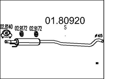  0180920 MTS Средний глушитель выхлопных газов
