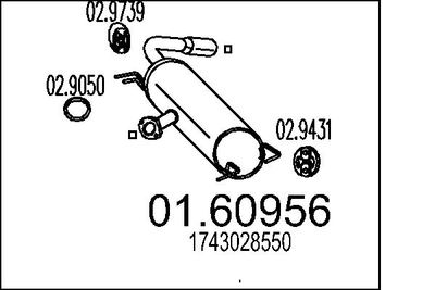  0160956 MTS Глушитель выхлопных газов конечный