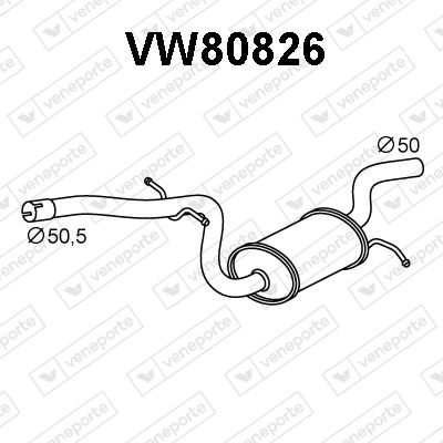  VW80826 VENEPORTE Предглушитель выхлопных газов