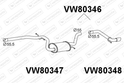  VW80346 VENEPORTE Глушитель выхлопных газов конечный