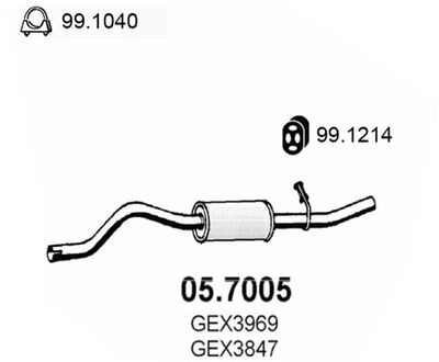 057005 ASSO Глушитель выхлопных газов конечный