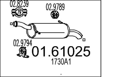  0161025 MTS Глушитель выхлопных газов конечный