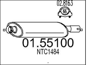  0155100 MTS Средний глушитель выхлопных газов