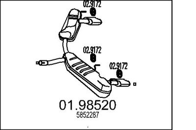 0198520 MTS Глушитель выхлопных газов конечный