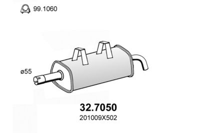  327050 ASSO Глушитель выхлопных газов конечный