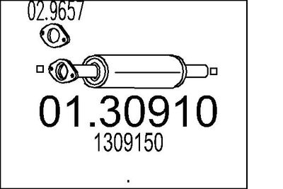  0130910 MTS Предглушитель выхлопных газов