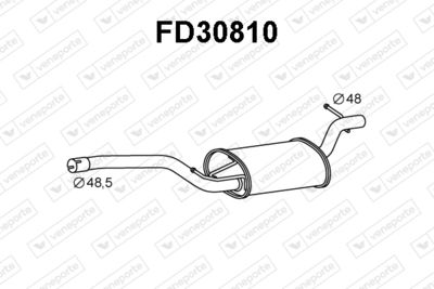  FD30810 VENEPORTE Средний глушитель выхлопных газов