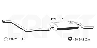  121057 ERNST Глушитель выхлопных газов конечный