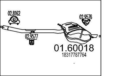  0160018 MTS Глушитель выхлопных газов конечный