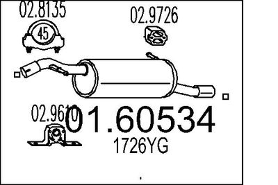  0160534 MTS Глушитель выхлопных газов конечный