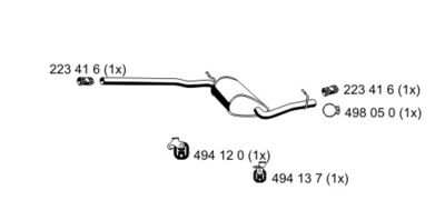  244145 ERNST Средний глушитель выхлопных газов