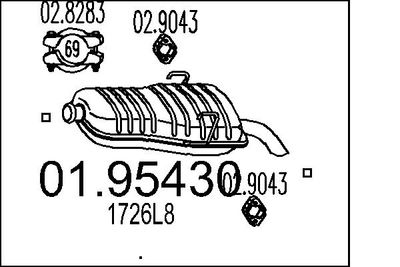  0195430 MTS Глушитель выхлопных газов конечный